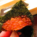 鮨処 凜 - ランチおまかせセット１０貫・凛　日替わり汁物付き　３５００円（税込）　握り-９　イクラ巻き【２０２４年３月】