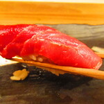 鮨処 凜 - ランチおまかせセット１０貫・凛　日替わり汁物付き　３５００円（税込）　握り-１０　本鮪中トロ【２０２４年３月】