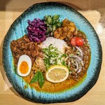 スパイスカレー高丸 - ３種愛盛りアモーレバージョン（勝手に命名）