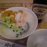 好好亭 - 【旧店舗】海鮮粥とｷﾘﾝﾗｶﾞｰﾋﾞｰﾙ。
