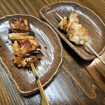 笑ひ鶏 もんど - ねぎま(たれ)、もも(塩)