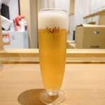 Wafuu Hoiko Rosemmon Tendashiya - アサヒ生ビール (通称マルエフ)、390円。