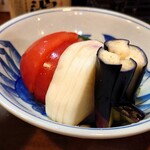 もつ焼 まるい - お新香