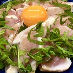 地鶏タタキの生親子丼～雲丹醤油で食べる～