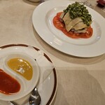 筑紫樓 - 蒸し鶏のネギ・ショウガソース