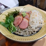 鴨屋 そば香 - 冷たい鴨南蛮 1,380円、蕎麦大盛 200円