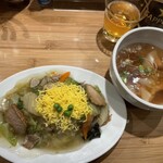 Kisshoutei - あんかけ焼きそば(小盛り)とワンタンスープ