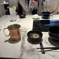 博多もつ鍋 やま中 博多店 - アイスコーヒーみたいなコップのハイボール