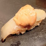 鮨あら井 - カワハギ肝乗せ　