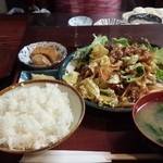 民芸茶屋しまむら - 豚肉辛みそいため定食 800円