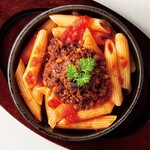 Penne snack: Ezo deer meat miso bolognese