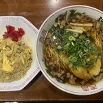 尾道ラーメン たに - 半チャン定食（尾道ラーメン＋半チャーハン）1100円