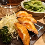 Toriyaki Kushihide - 日替わりから名前失念ハムカツ目玉揚げ（違う）ゆで卵乗ってるハムカツ。たまごがとろとろで美味しい!