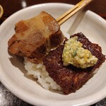 デンクシフロリ - [2024年3月　訪問]豚角煮とリエットを焼いたようなもの。どちらも美味しい。