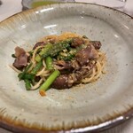 ホタルイカと花韮のパスタ