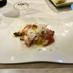 トゥット グスト オオサワ - 生ハム、ホワイトアスパラのカルボナーラです。