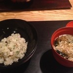 虎白 - 2013年12月訪問時：ご飯と汁もの