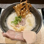 鶏soba 座銀 - 鶏soba白湯麺大盛り