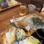 三崎庵 - 夫の、ブロッコリーの天ぷらもいた