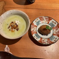 ミ・カサ - じゃがいもとディルのポタージュと和牛のコロッケ