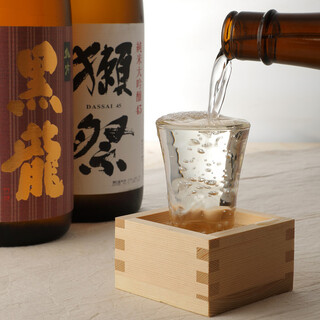 We offer a wide variety of premium sake that you can rarely find.