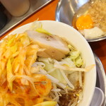 麺屋 穴場 - ラーメン＋ヤサイニンニクショウガ＋辛からネギきまぐれ100