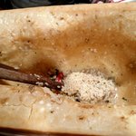 Santa Anjero - ポルチーニ茸といろいろキノコのリゾット　パルメザンチーズの器で