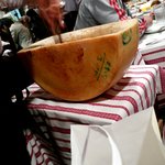 Santa Anjero - ポルチーニ茸といろいろキノコのリゾット　パルメザンチーズの器で