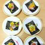 Kappa sushi - とろたく包み8皿