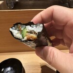 Sushi Mitsukawa Roppongi Hiruzuten - 鰻キュウ断面