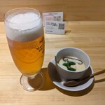 Kyou Tei Fuku Warai - ビールとお通しの茶碗蒸し