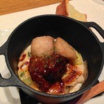 和牛ほほ肉の煮込み　下仁田葱と海老芋