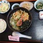 なかま亭 - エビかき揚げうどん