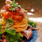 名前のないイタリア料理店 - 蛍烏賊と天然クレソンのカペッリーニ