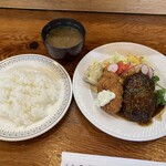 洋食　こばやし - ハンバーグステーキ　カニクリームコロッケ950円
