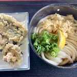 本格手打うどん はゆか - ぶっかけうどん冷1玉330円、いわし天120円、キングマッシュ100円、合計550円。