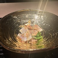 蓬左茶寮 - 菜の花とイカの胡麻和え