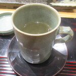 鮨旬美西川 - 山葵のお吸い物：本日 頂いた食材で作られたスープです。山葵が底に溜るので混ぜながら頂きます。