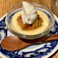 魚工房 としまや - 雲丹ととうもろこし　冷製茶碗蒸し