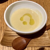魚工房 としまや - お通し　ポタージュ