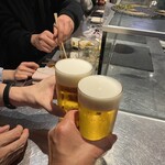 岩瀬串店 - 生ビール550円でカンパーイ