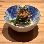 とり茶太郎 - ホロホロ鳥笹身、秋田三関芹と山山葵