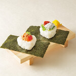 Gourmet Onigiri (salmon, salmon roe, plum and whitebait) 1 each