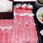 瀬戸内ローストビーフ - 黒毛和牛コウネカルビのローストビーフ膳（1800円）