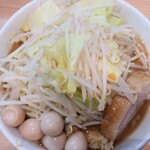 ラーメン 燦獣士 - ラーメン＋ヤサイニンニク＋うずら