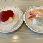 はま寿司 - まぐろ、海老3種盛り