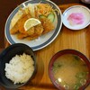 Saboten - アジフライ定食(ご飯少な目を依頼）