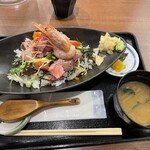 和食処 五島 - ネギトロ海鮮バラちらし定食 ¥1100