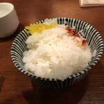 SEMBA CAFE - 御飯と沢庵と食べる辣油を少々