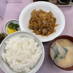 食事処 酒肴 浅草 水口 - いり豚定食。